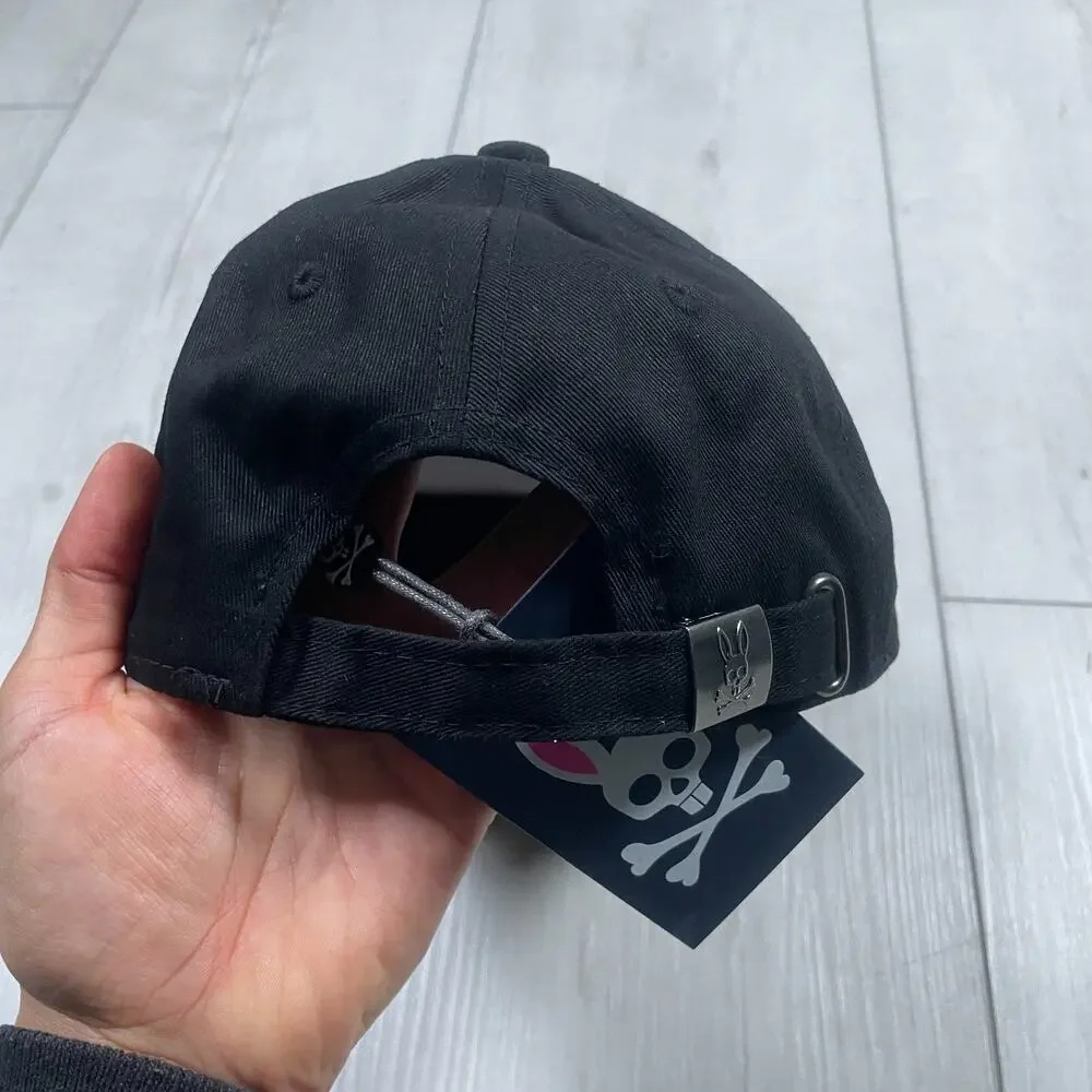 Psycho Bunny Men's Cotton Screen Printed Logo Baseball Adjustable Strap Hat/Cap